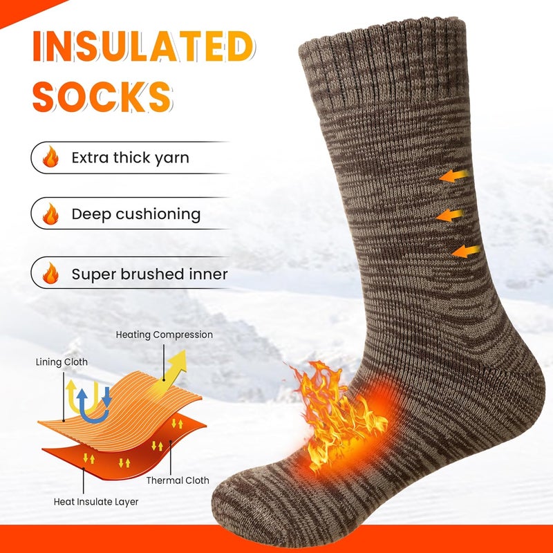 Velice Winter Warm Thermal Socks for Women Extra Thick Insulated Heated Crew Boot Socks for Cold Weather 5 Pairs - Image 5